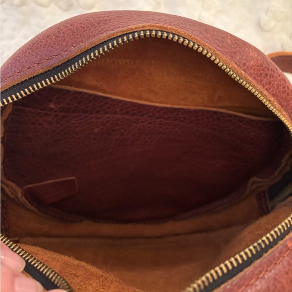 Portland Leather Circle Crossbody in Nutmeg - Picture 5 of 6